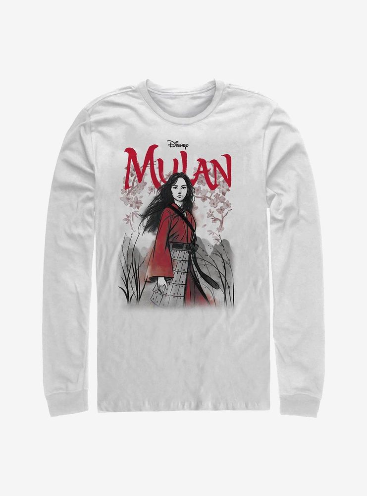 Disney Mulan Watercolor Title Long-Sleeve T-Shirt