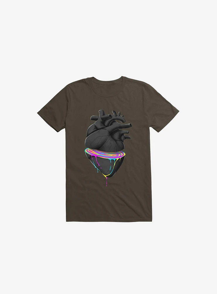 Bleeding Heart Brown T-Shirt