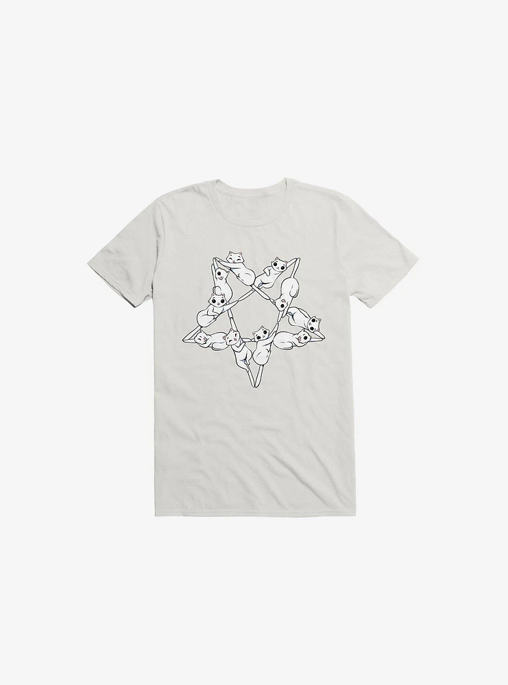 Where The Cats Go At Night White T-Shirt