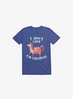 I Don't Care I'm Fabulous Unicorn Royal Blue T-Shirt