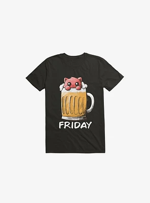 Friday Cat Black T-Shirt