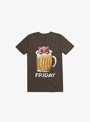 Friday Cat Brown T-Shirt
