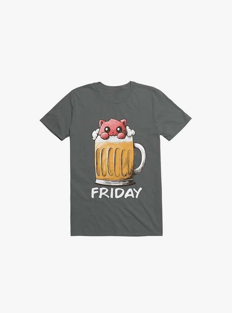 Friday Cat Charcoal Grey T-Shirt