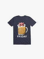 Friday Cat Navy Blue T-Shirt