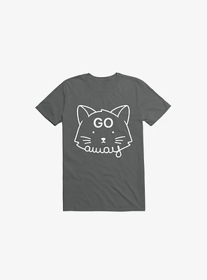 Go Away Cat Charcoal Grey T-Shirt