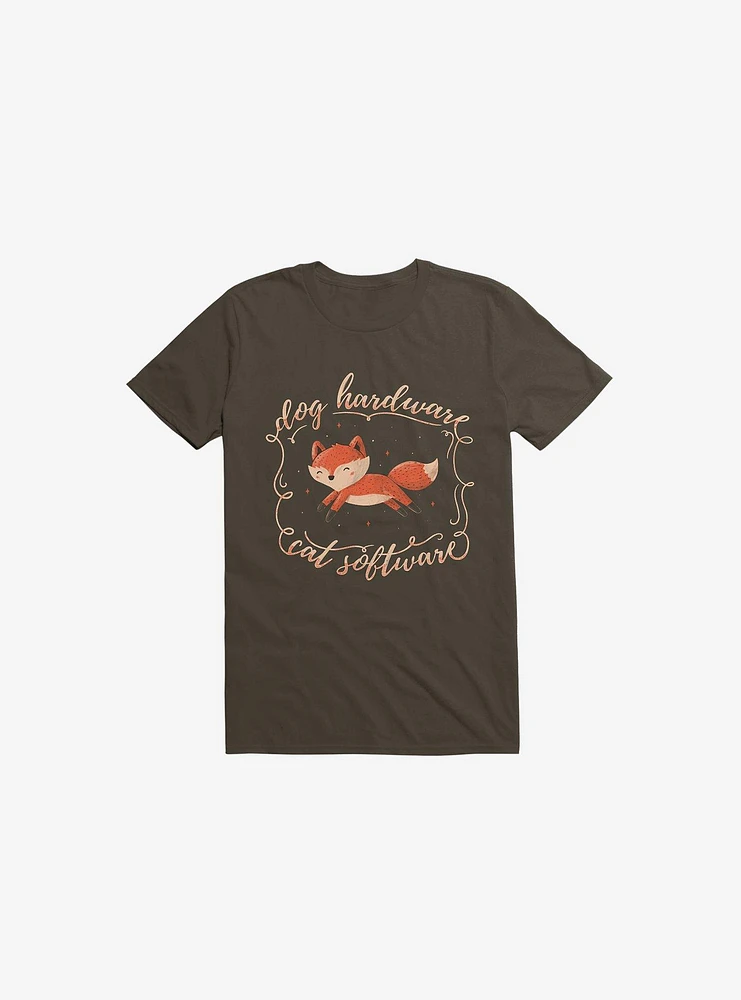 Dog Hardware Cat Software Brown T-Shirt