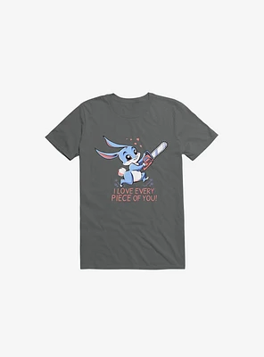 I Love Every Piece Of You Bunny Charcoal Grey T-Shirt