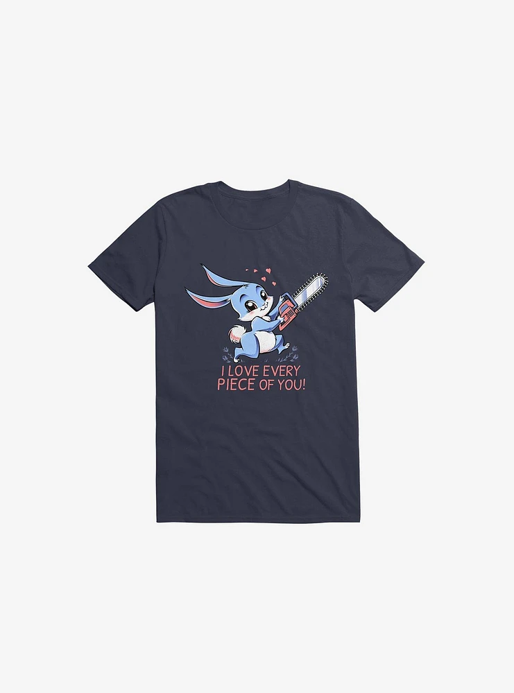 I Love Every Piece Of You Bunny Navy Blue T-Shirt