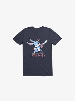 I Love Every Piece Of You Bunny Navy Blue T-Shirt