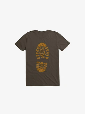 I Love Camping Boot Stamp Brown T-Shirt