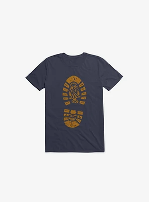I Love Camping Boot Stamp Navy Blue T-Shirt