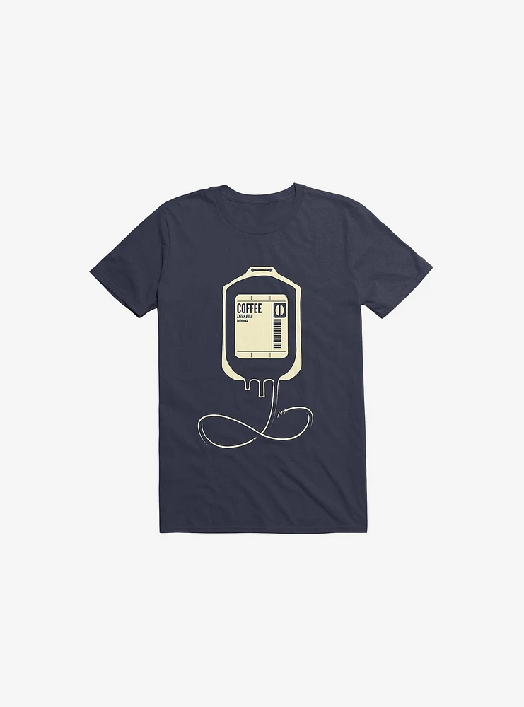 Coffee Transfusion Navy Blue T-Shirt