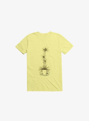 Midnight Flower Corn Silk Yellow T-Shirt