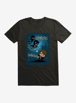 Harry Potter Expecto Patronum Blue Background T-Shirt