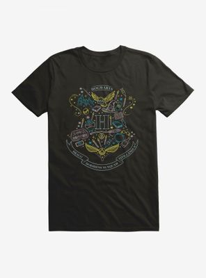Harry Potter Hogwarts Sketched Shield T-Shirt