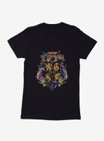 Harry Potter Hogwarts Floral Shield Womens T-Shirt