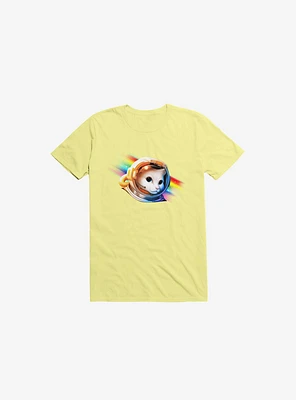 Astronaut Cat Corn Silk Yellow T-Shirt