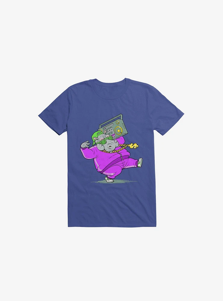 Hip Hop Hippo Royal Blue T-Shirt