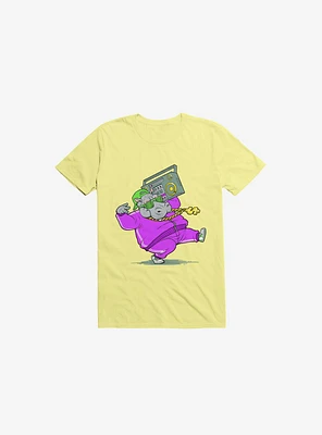 Hip Hop Hippo Corn Silk Yellow T-Shirt