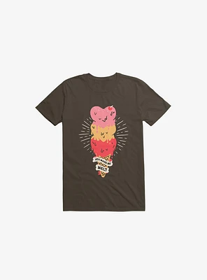 Melting Ice Cream Brown T-Shirt