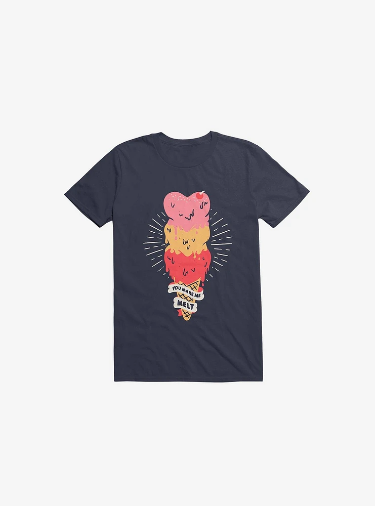 Melting Ice Cream Navy Blue T-Shirt