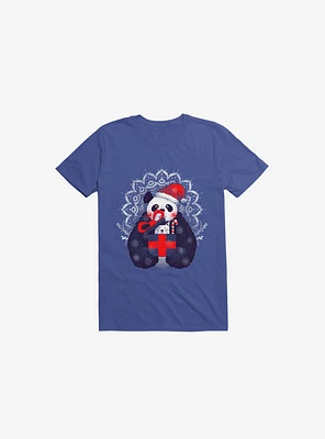 Xmas Panda Royal Blue T-Shirt