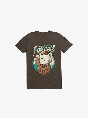 World Domination For Cats Union Brown T-Shirt