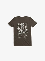 Eat Sleep Repeat Cat Brown T-Shirt