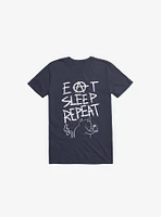 Eat Sleep Repeat Navy Blue T-Shirt