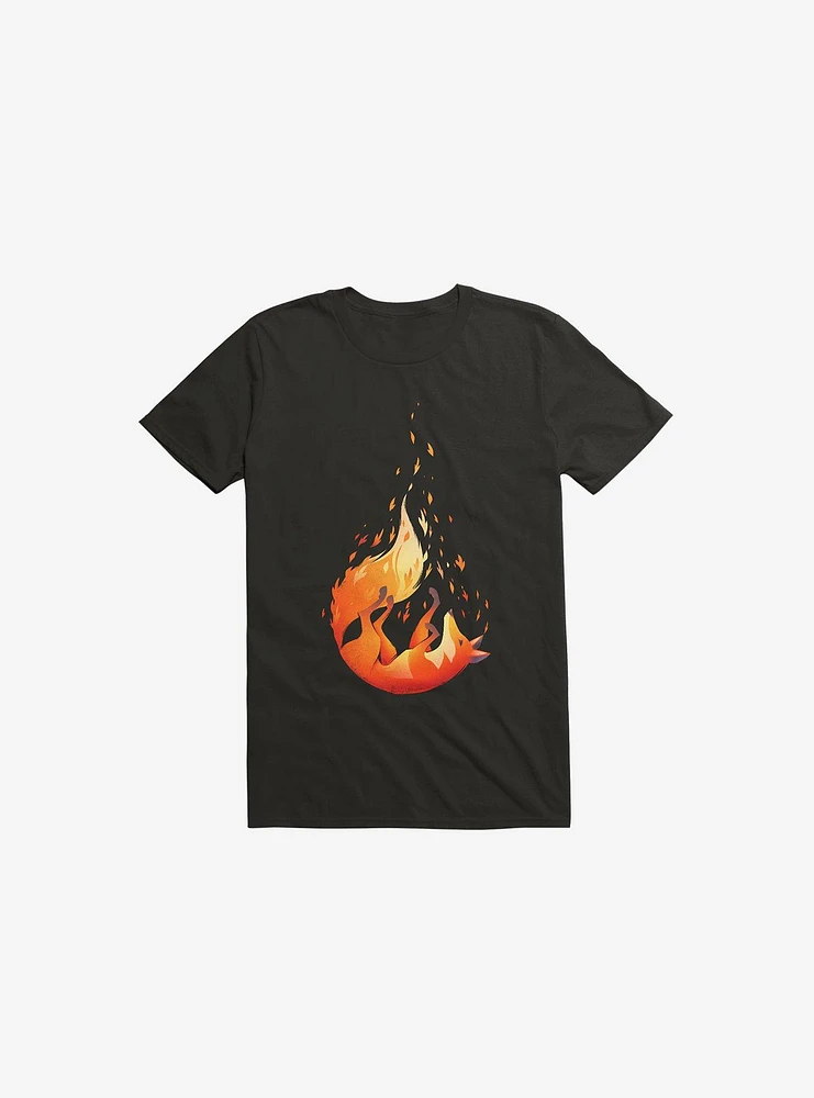 Falling Fox Black T-Shirt