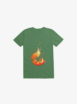 Falling Fox Kelly Green T-Shirt