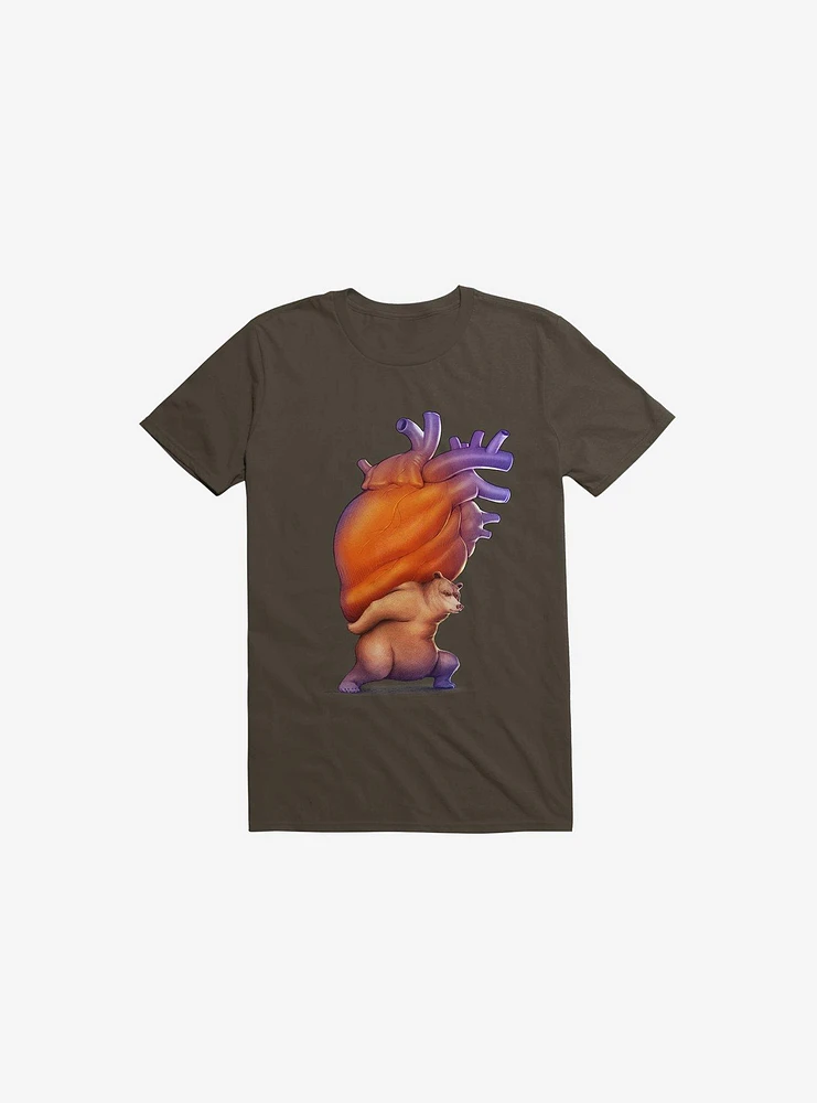 Heavy Heart Brown T-Shirt