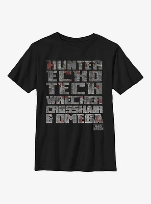Star Wars: The Bad Batch 99 Names Youth T-Shirt