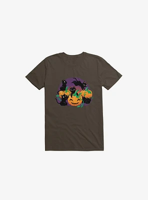 Hello Cat Halloween Brown T-Shirt