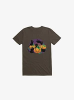 Hello Cat Halloween Brown T-Shirt