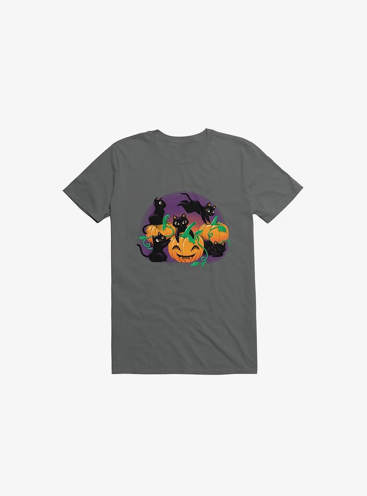 Hello Cat Halloween Charcoal Grey T-Shirt