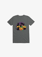 Hello Cat Halloween Charcoal Grey T-Shirt