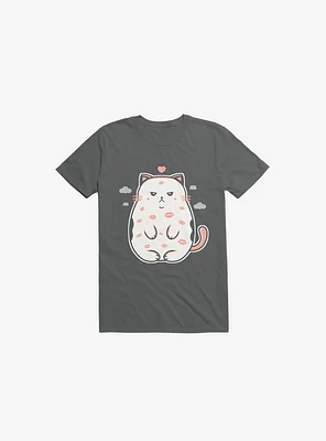 Love Cat Kisses Charcoal Grey T-Shirt