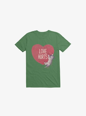 Love Hurts Cat Kelly Green T-Shirt