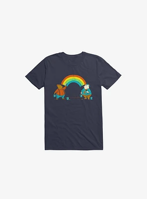 Love Is Rainbow Bear Navy Blue T-Shirt