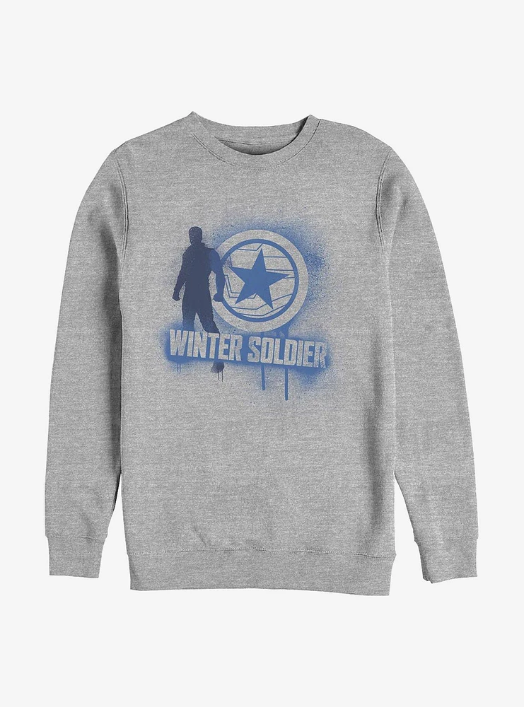 Marvel The Falcon And Winter Soldier Name Spray Paint Crew Sweatshirt