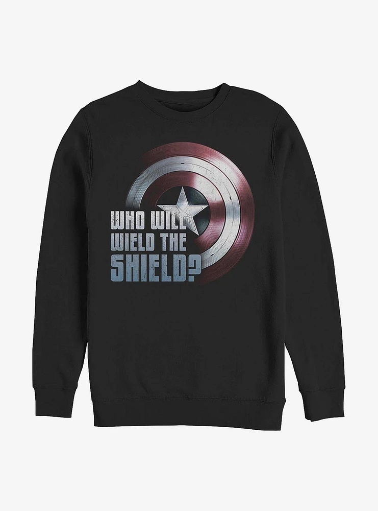 Marvel The Falcon And Winter Soldier Wielding Shield Crew Sweatshirt