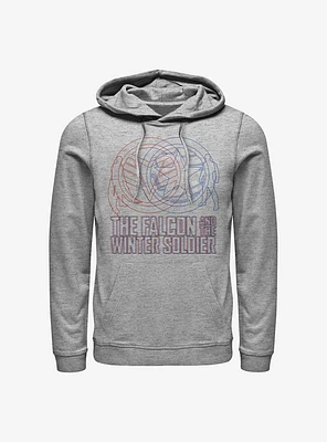 Marvel The Falcon And Winter Soldier Red Blue Wireframe Hoodie
