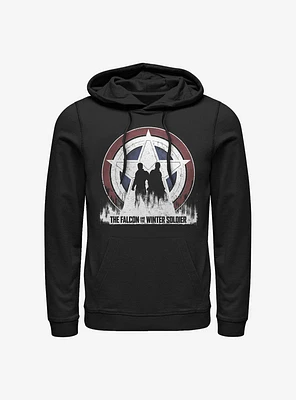 Marvel The Falcon And Winter Soldier Silhouette Shield Hoodie