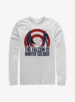 Marvel The Falcon And Winter Soldier Shield Outline Long-Sleeve T-Shirt