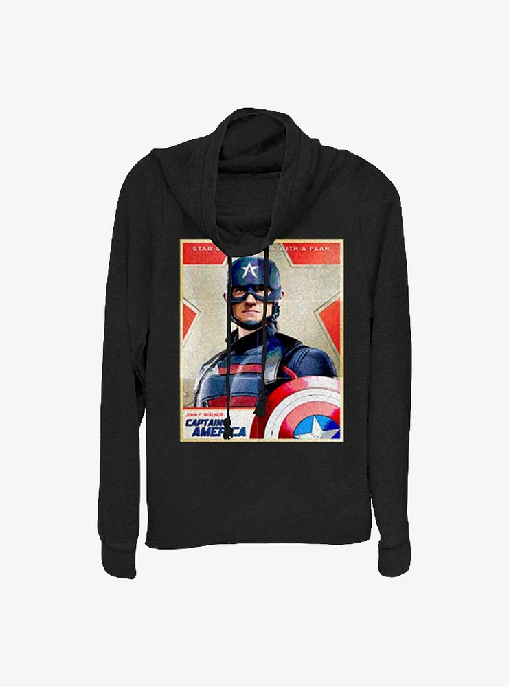 Marvel The Falcon And Winter Soldier Inspired By Cap Cowlneck Long-Sleeve Girls Top