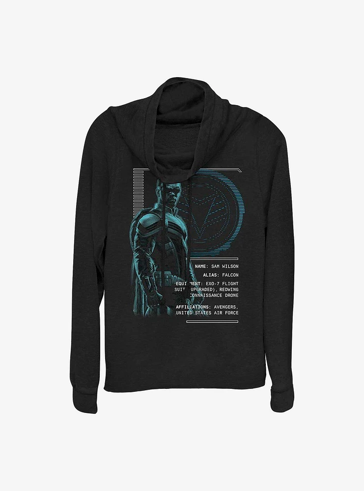 Marvel The Falcon And Winter Soldier Sam Wilson Specs Cowlneck Long-Sleeve Girls Top