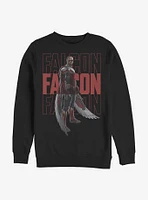 Marvel The Falcon And Winter Soldier Repeating Name Crew Sweatshirt