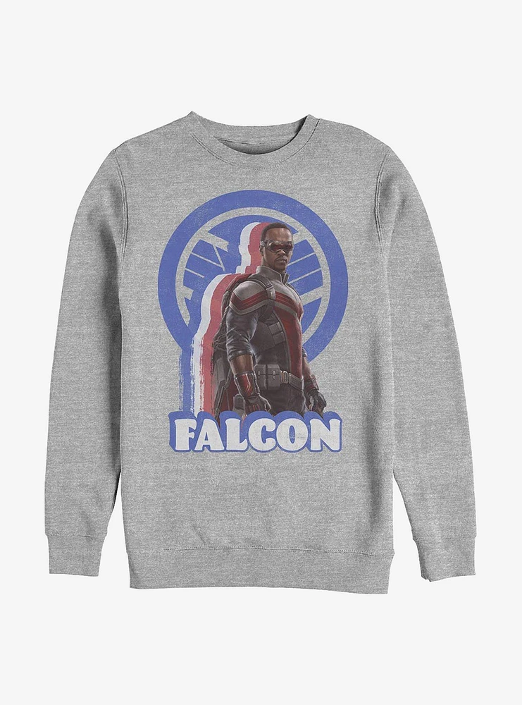 Marvel The Falcon And Winter Soldier Pose Logo Crew Sweatshirt