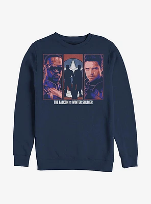 Marvel The Falcon And Winter Soldier Group Crew Sweatshirt